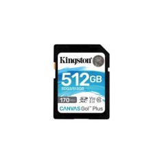 Kingston 512GB SDXC Canvas Go Plus 170R C10 UHS I U3 V30