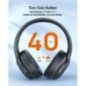 40 Mm Sürücülü Kafaüstü Bluetooth Kulaklık 20 Saat Müzik Bt 5.3 Siyah